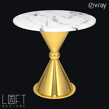 Elegant Metal and Marble Table 3D model image 1 