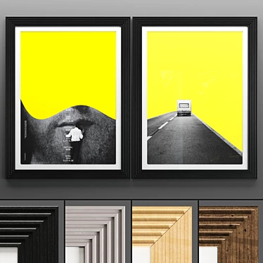 Modern Art Frame Set 3D model image 1 