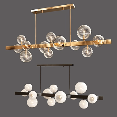 Contemporary Metal & Glass Chandelier 3D model image 1 