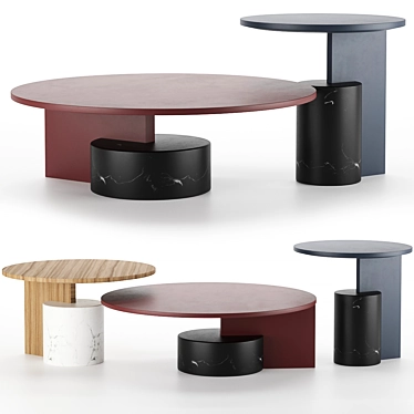 SENGU Cassina Table Set: Modern Design in Multiple Sizes 3D model image 1 