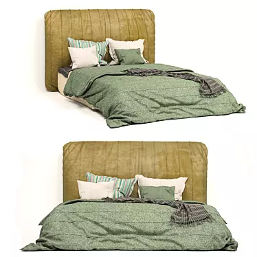 Modern Linen Bed Set 3D model image 1 
