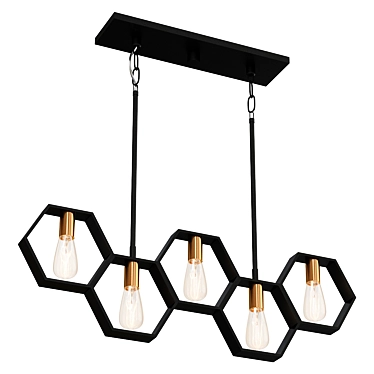 HexaLight Linear Chandelier 3D model image 1 