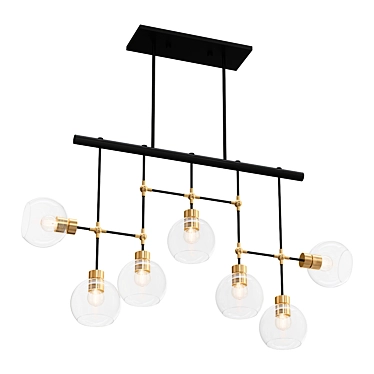 Elegant Glass Globes Chandelier 3D model image 1 