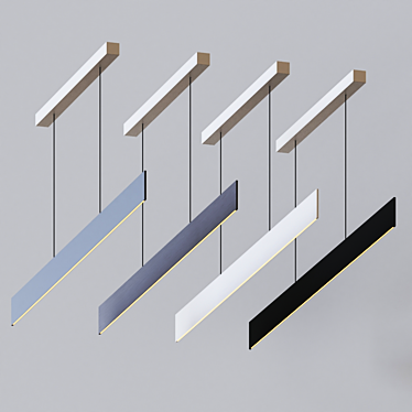 Slimline Linear Pendant Light: Modern Minimalist Lighting 3D model image 1 