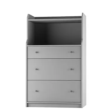 Hauga Ikea - Stylish Gray 3-Drawer Dresser 3D model image 1 