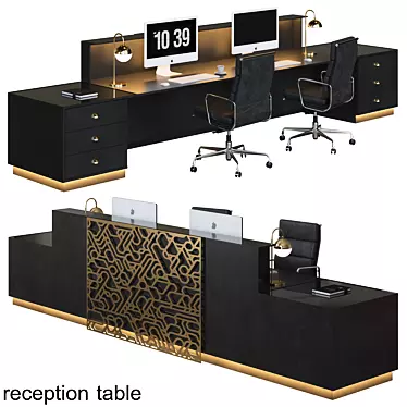 Sleek Modern Reception Table 3D model image 1 