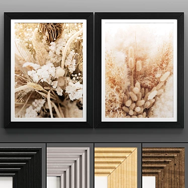 Modern Dual Color Art Frames 3D model image 1 