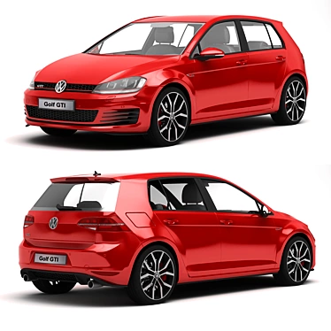 2014 Volkswagen Golf GTI: High Detail 3D Model 3D model image 1 