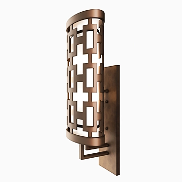 Elegant Dark Bronze Outdoor Wall Light - River Oaks 3D model image 1 