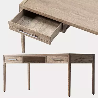 French Oak Textured Desk 3D model image 1 