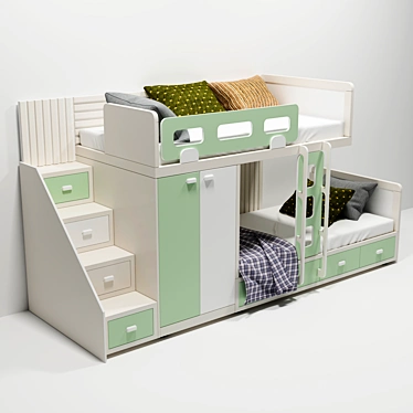 Custom-made Children's Bunk Bed 3D model image 1 
