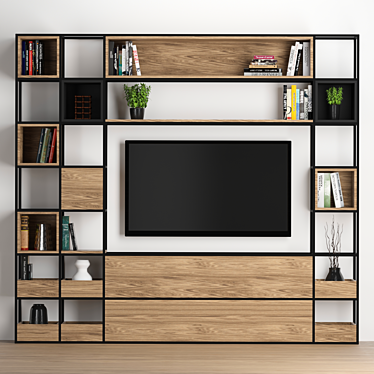 Modular TV Wall Unit 3D model image 1 