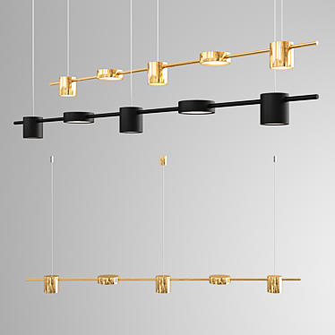 Elegant Brass Pendant Light 3D model image 1 