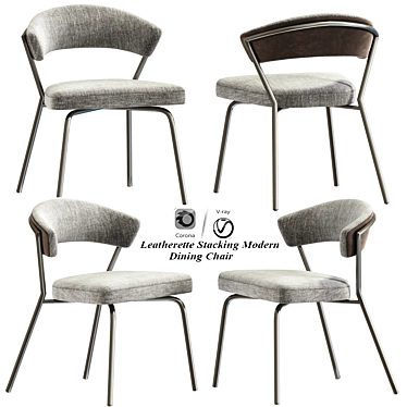 Sleek Stacking Dining Chair 3D model image 1 