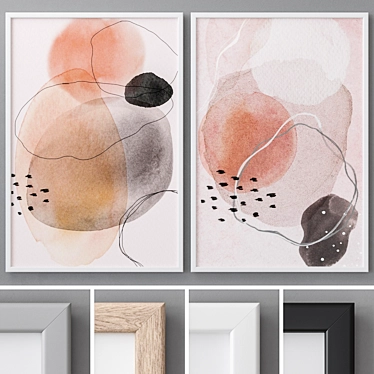 Abstract Paintings: 60x90cm Frames (Set of 4) 3D model image 1 