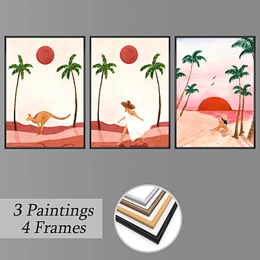 Modern Wall Art Set with Versatile Frames 3D model image 1 