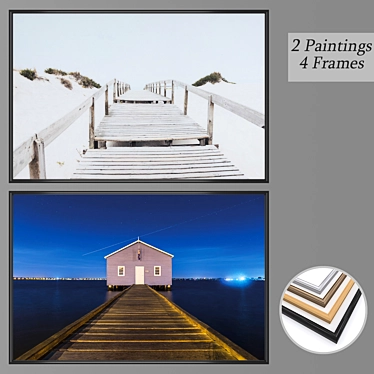 Elegant Wall Art Set with Multiple Frames 3D model image 1 