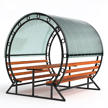 Metallic Polycarbonate Gazebo 3D model image 1 