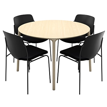 ELLE Nova Sea Chairs: Stylish Round Table Set 3D model image 1 