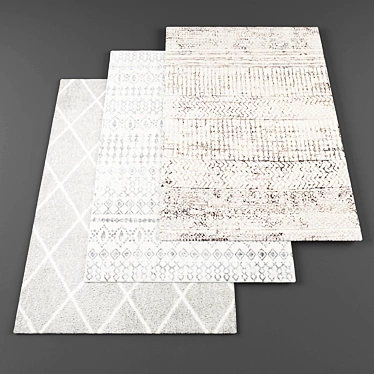 High-Res Rug Set: 5 Textured Designs 3D model image 1 