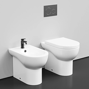 Azzurra Ceramica Nuvola - Sleek Ceramic WC & Bidet 3D model image 1 