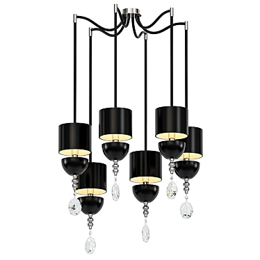 Nuaré: Black Contemporary Pendant Light 3D model image 1 