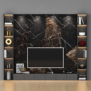 Modern TV Stand 020: Stylish and Functional 3D model image 1 