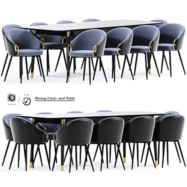 Modern Claire Dining Set 3D model image 1 