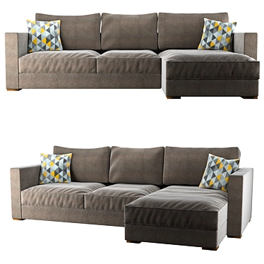 Luxury King Corner Sofa 3D model image 1 