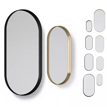 Oval Mirror Set - Multiple Colors & Sizes 3D model image 1 