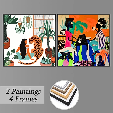 Modern Wall Art Set with Multiple Frame Options 3D model image 1 