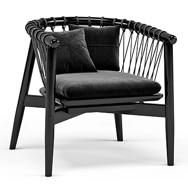 Elegant Noir Hector Chair: Polished Design 3D model image 1 