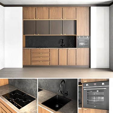 Sliding Hidden Kitchen Cabinet 3D model image 1 