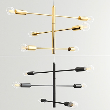 Elegant Molecular Pendant Light 3D model image 1 