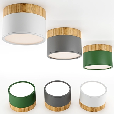 Sleek LED Ceiling Lights 3D model image 1 