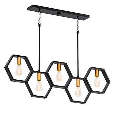 HexaLine Modern Chandelier 3D model image 1 