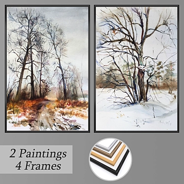 2-Piece Wall Art Set with 4 Frame Options 3D model image 1 