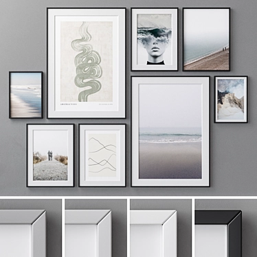  Modern Abstract Photo Frames Set 3D model image 1 