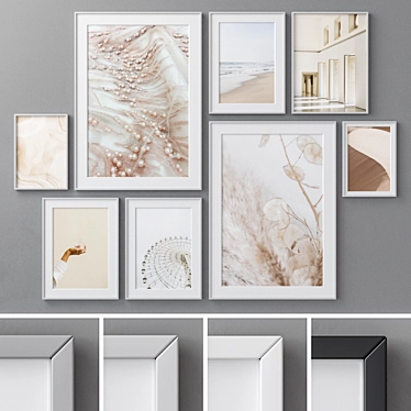 Modern Abstract Photo Frames Set 3D model image 1 