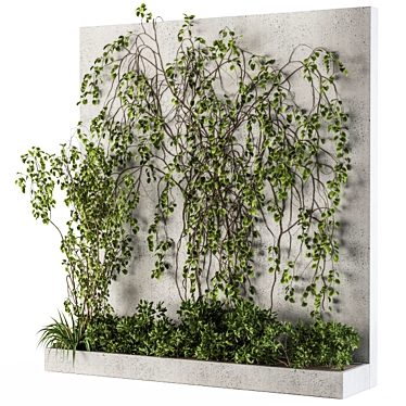 Pure Green Vertical Wall Decor 3D model image 1 