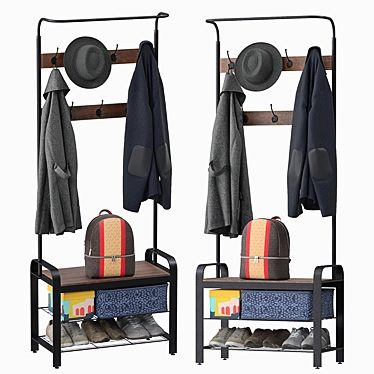 Vintage Coat Rack: Stylish and Functional 3D model image 1 