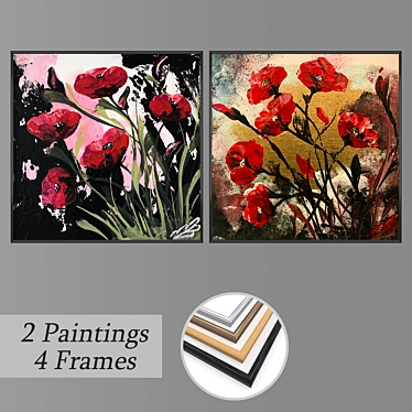 Elegant Wall Art Set 3D model image 1 