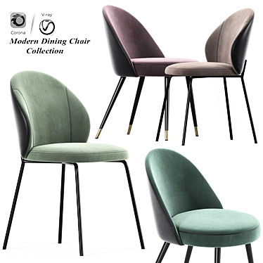 Elegant Eichholtz EN Dining Chairs 3D model image 1 