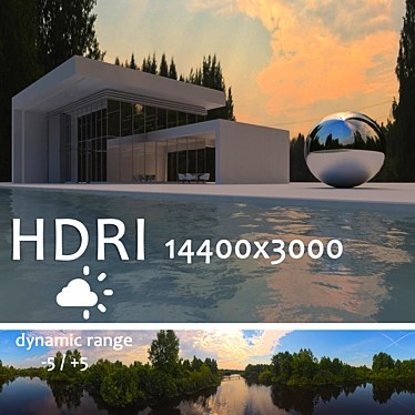 Aerial HDRI Map: Pool House Illumination 3D model image 1 
