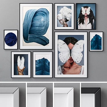 Modern Abstract Photo Frames Set 806 3D model image 1 