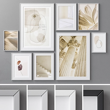 Modern Abstract Photo Frames Set 3D model image 1 