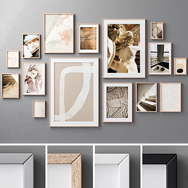 Abstract Modern Art Frame Set 3D model image 1 