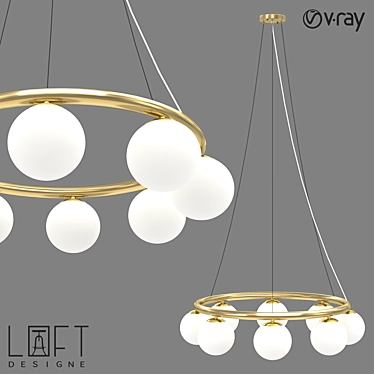 Sleek Metal and Glass Pendant Light 3D model image 1 