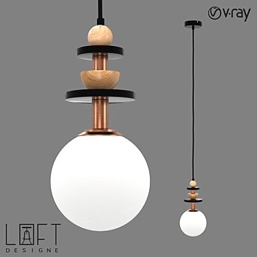 Sleek Metal Loft Pendant 3D model image 1 