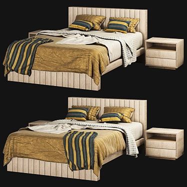 Stylish 2013 Bed: VRAY Render 3D model image 1 